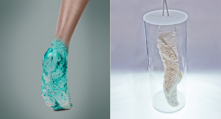 Amoeba are sneakers designed by Shamees Aden from protocells.