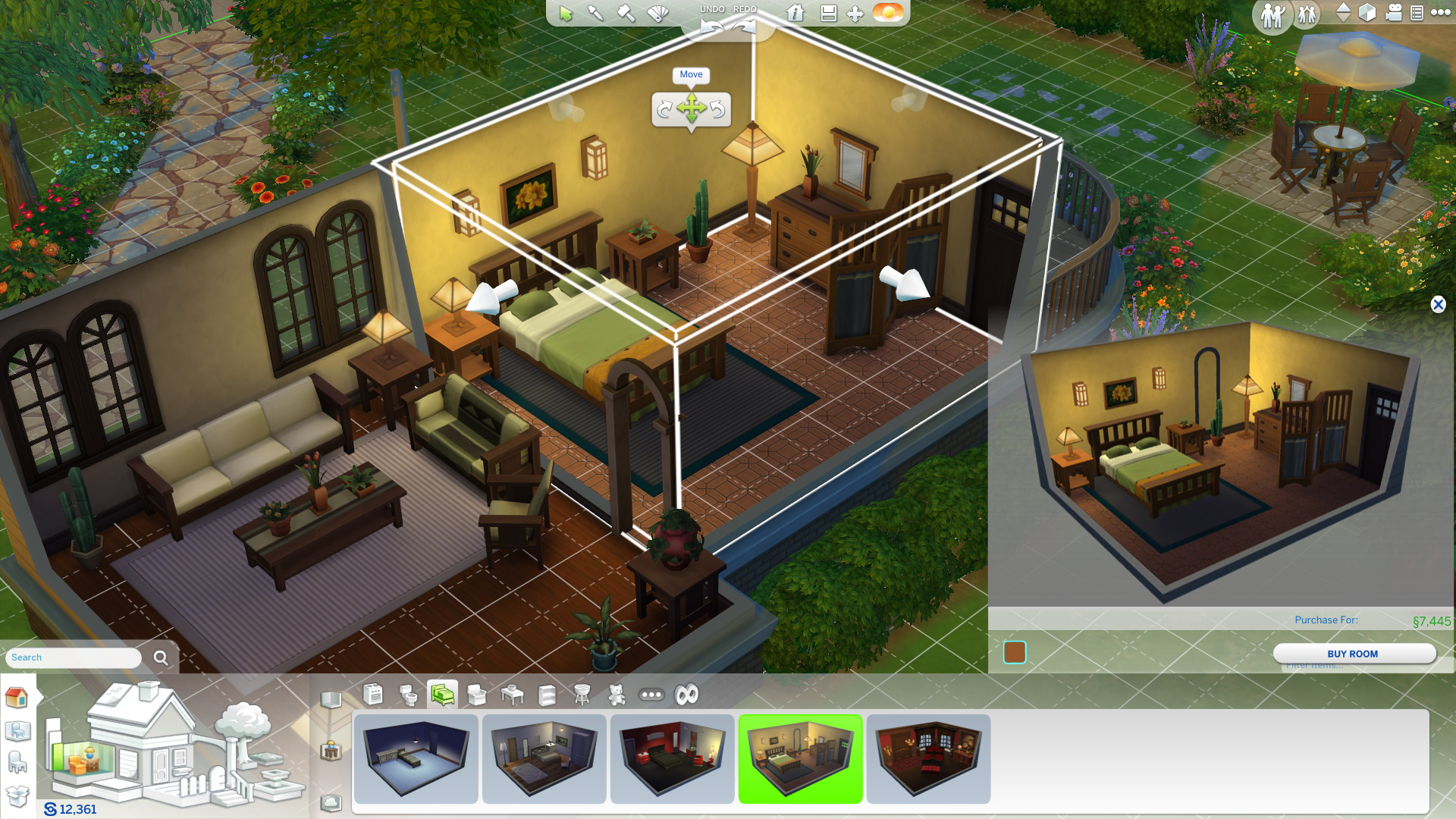 The Sims' building mode