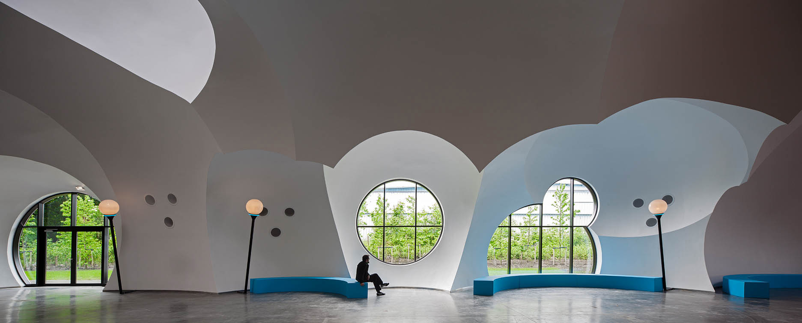 SUSTAINABLE ARCHITECTURE: The design plays with the bubbles to create windows and skylights. Photo: carlosarroyo.net