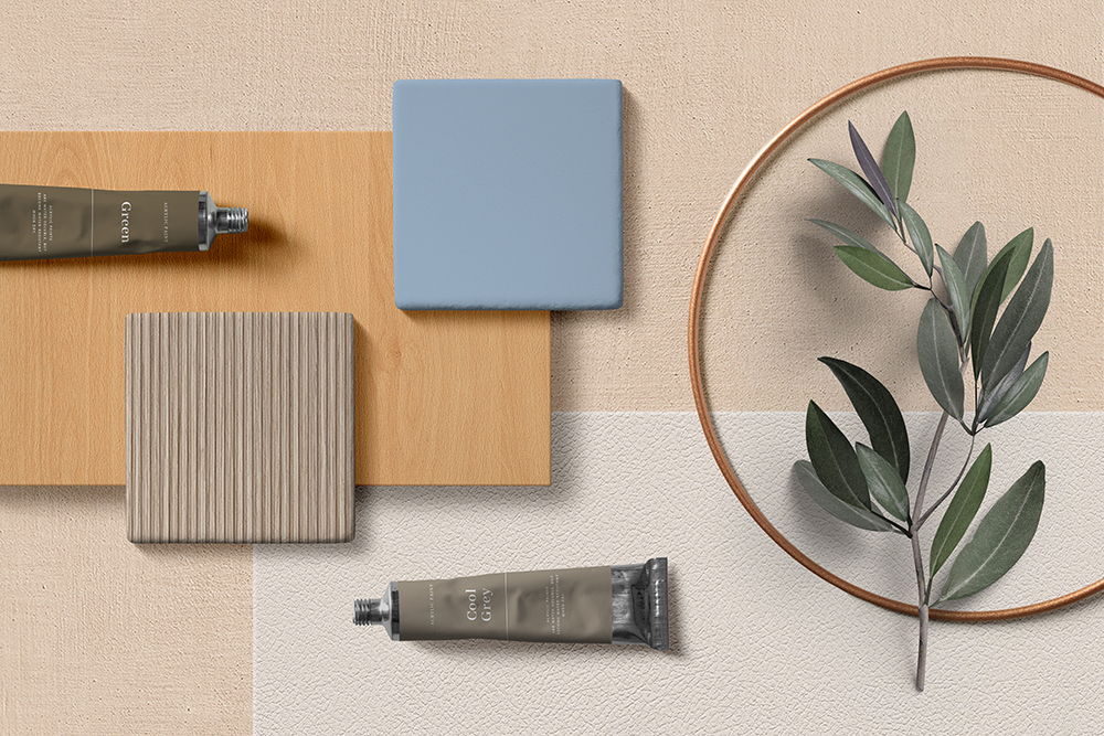 Mediterranean Calm – Moodboard de luz, materia y pausa Moodboard Mediterranean Calm: materiales luminosos, tonos suaves y texturas naturales que transmiten serenidad