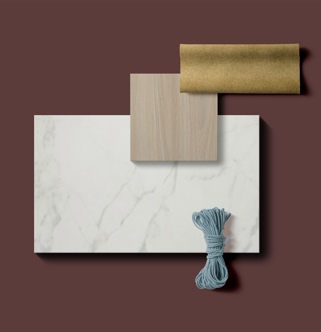 Urban Warmth detalle: close-up de materiales cálidos y texturas que aportan cercanía y confort