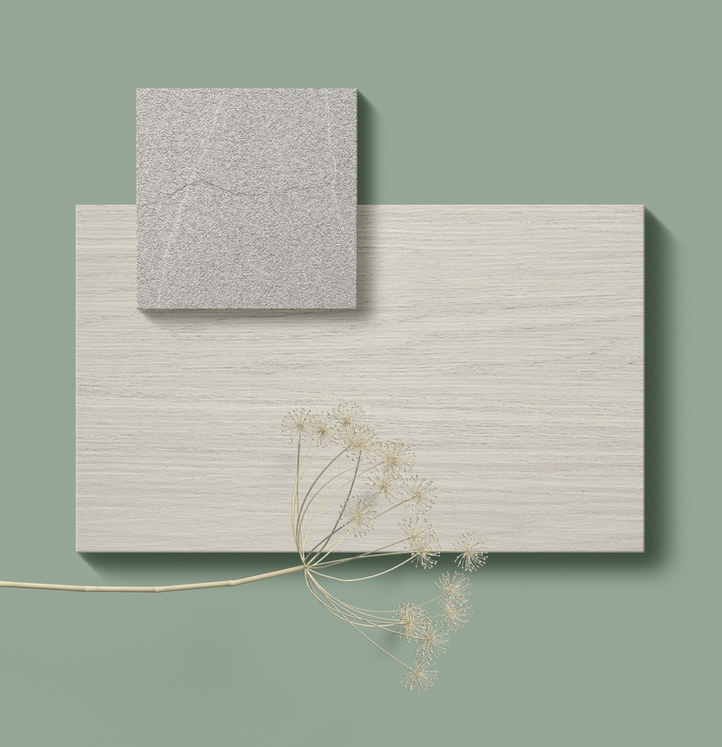 Nordic Balance detalle: close-up de materiales luminosos y texturas discretas que aportan profundidad